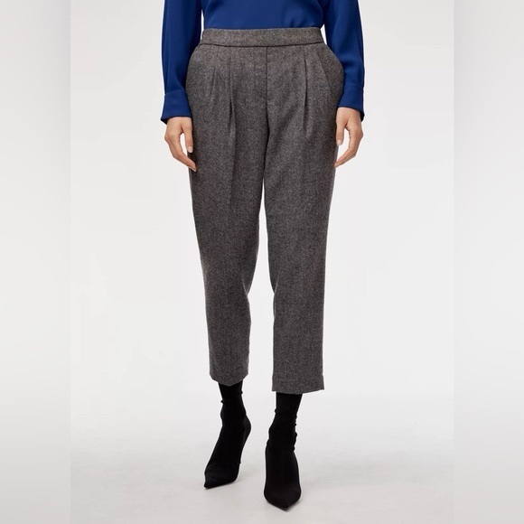 Pants - Aritzia Babaton Cohen Wool Blend Cropped Ankle Pant in Charcoal